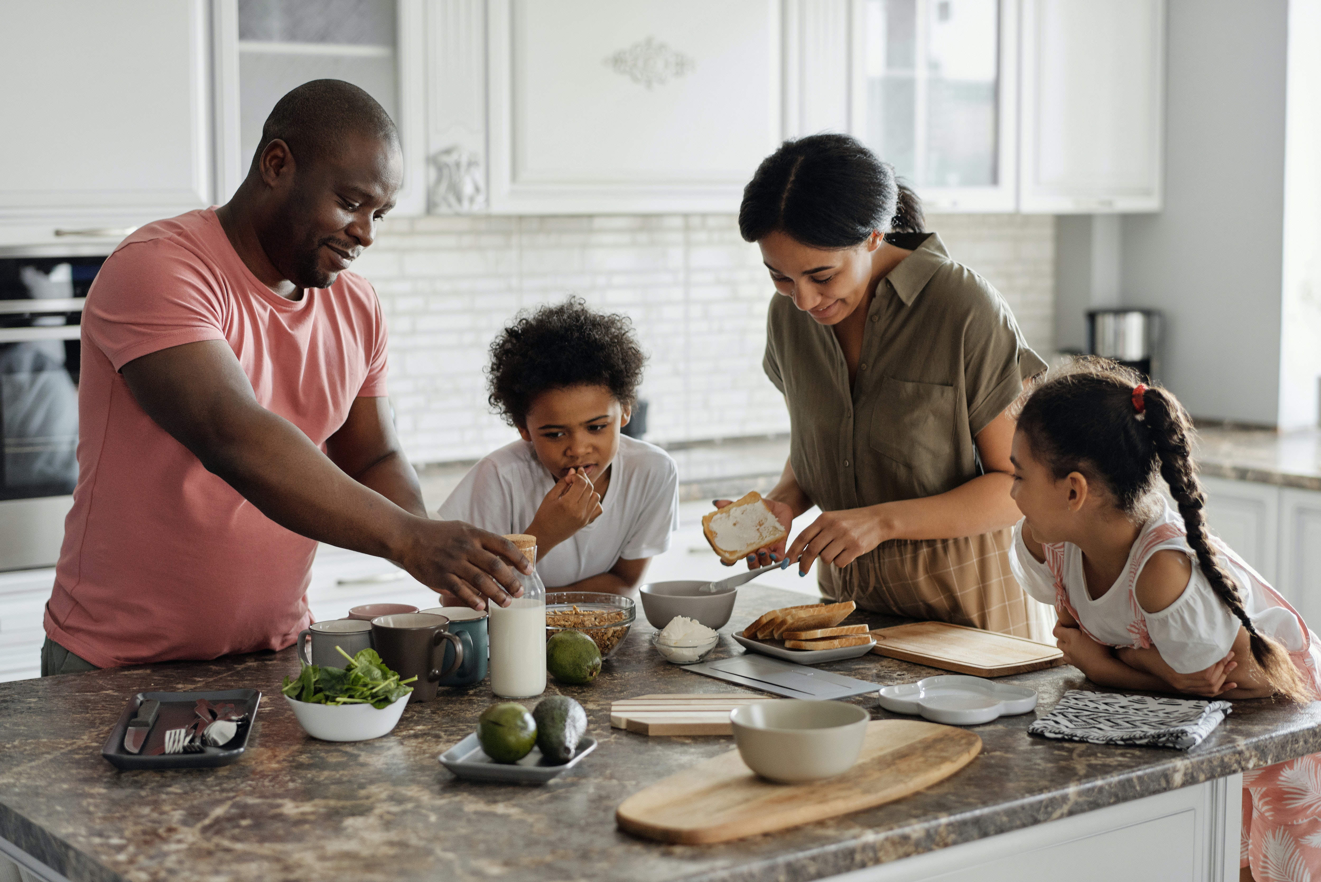 family preparing heart healthy food