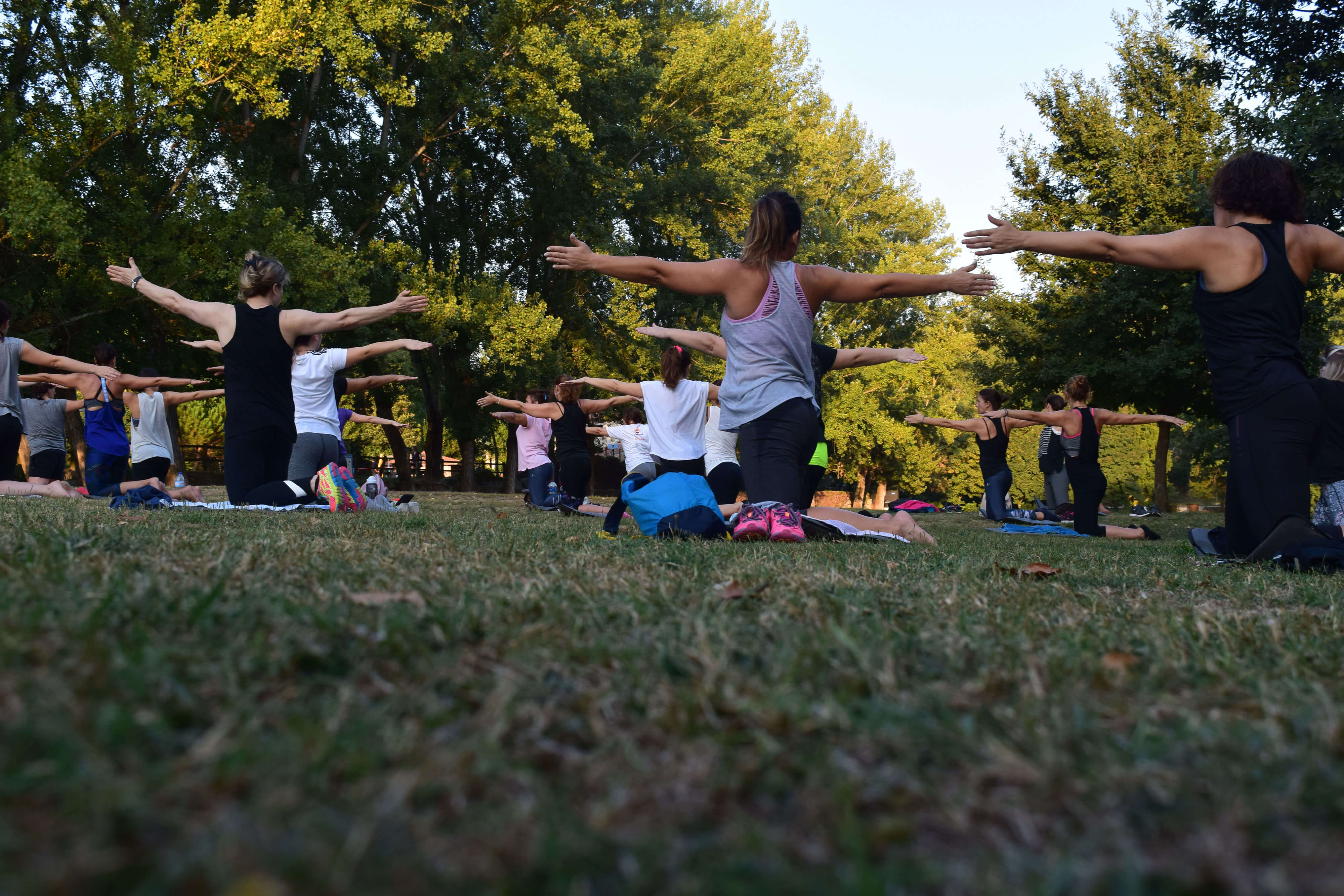 People practicing yoga 