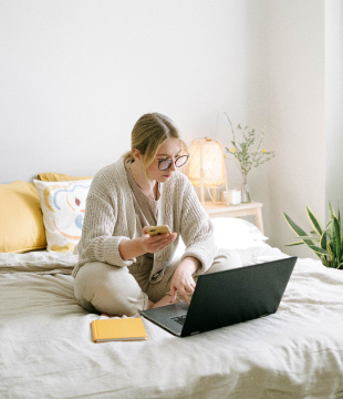 woman browsing on her computer