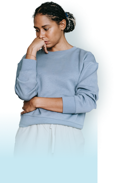 Stressed employe with worsened well-being